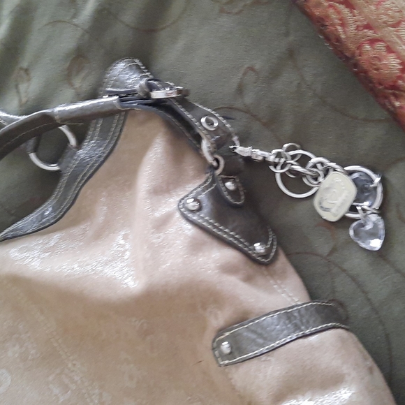 Kathy VanZeeland leather trimmed hobo style purse - Picture 7 of 8